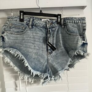 Cut off denim Booty shorts. Plus size.